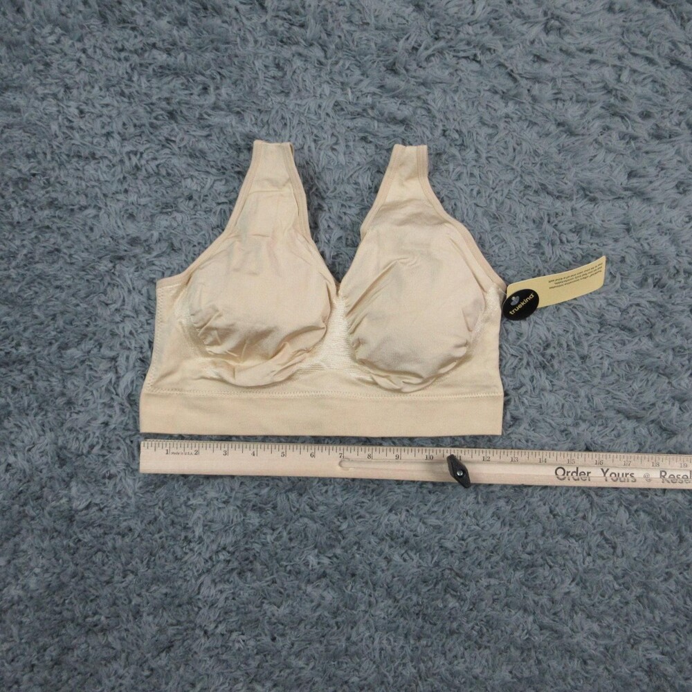 Truekind Bra Womens Large Beige Wireless Bralette Everyday Throw-On Comfort NWT